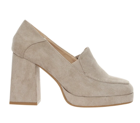 Beżowe buty damskie lordsy na obcasie i platformie Kamila od Jezzi
