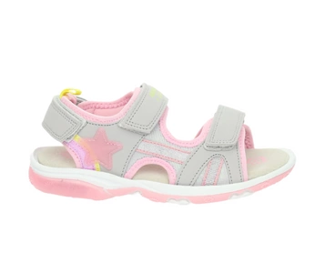 Sandały na rzepy dla dziewczynki ze skórzaną wkładką Swiecące podeszwy Ameriocan Club