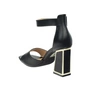 Czarne eleganckie sandały damskie na wysokim obcasie z zakrytą piętą Jezzi
