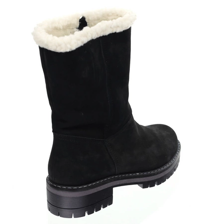 Czarne płaskie kozaki botki wełniane wysokie Emu Polskie Gino Fabiani