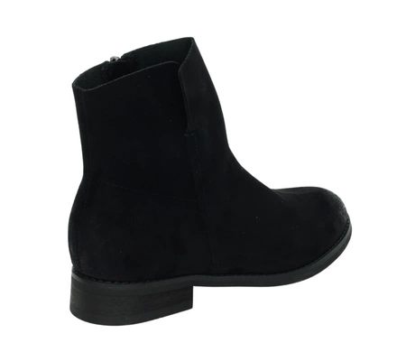 Klasyczne czarne botki damskie jesienne welurowe płaksie na zamek MILANO
