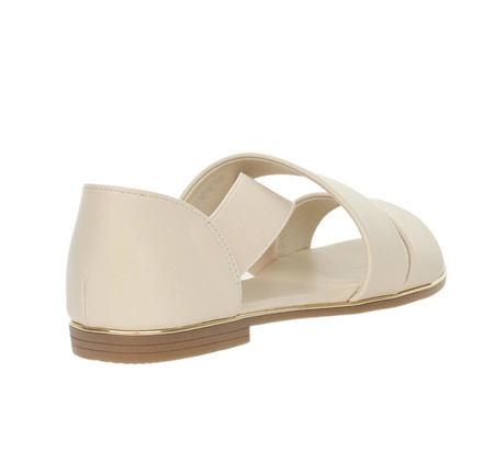 Beżowe sandały płaskie wsuwane z zakrytą piętą Jezzi
