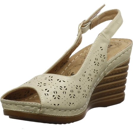 Sandały damskie wygodne na koturnie Jezzi