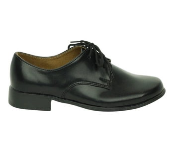 Czarne półbuty chłopięce eleganckie garniturowe KMK