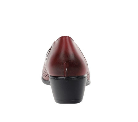 Czerwone czółenka komfortowe ze skórzaną wkładką Jezzi