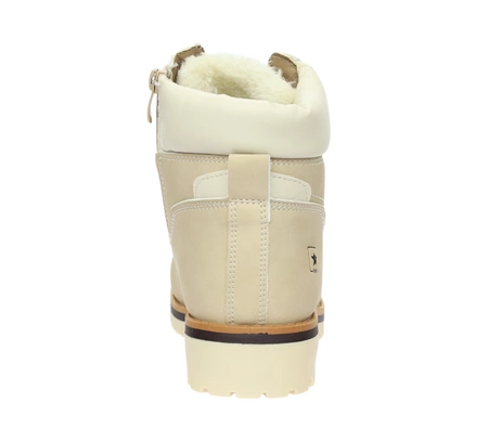 Ciepłe beżowe traperki sportowe na płaskiej podeszwie Timberki NEWS