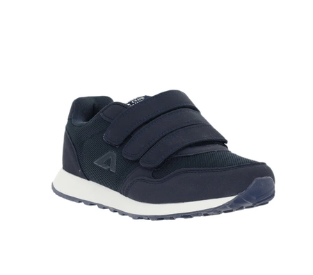 Granatowe lekkie adidasy chłopięce na rzepy z profilowaną wkładką American Club