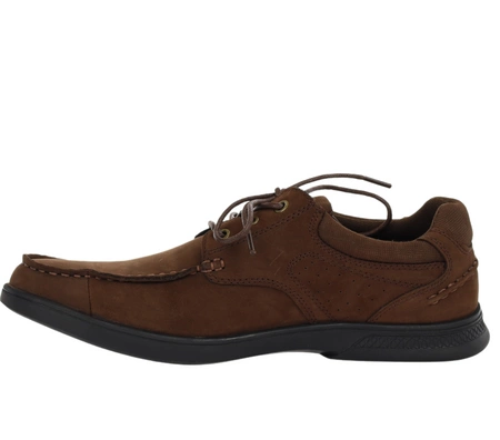 Brązowe skórzane półbuty męskie szyte American Club