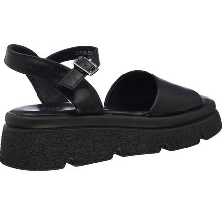 Czarne rokowe sandały damskie na grubej podeszwie Jezzi