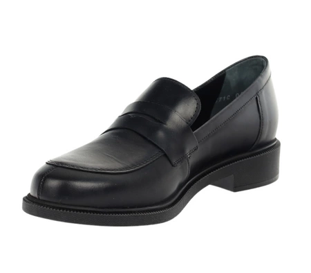 Czarne skórzane lordsy damskie od RYŁKO