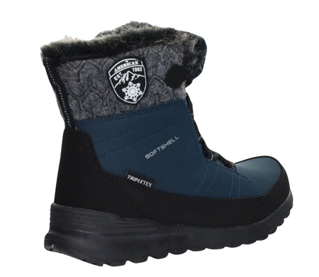Granatowe ciepłe buty zimowe śniegowce American Club