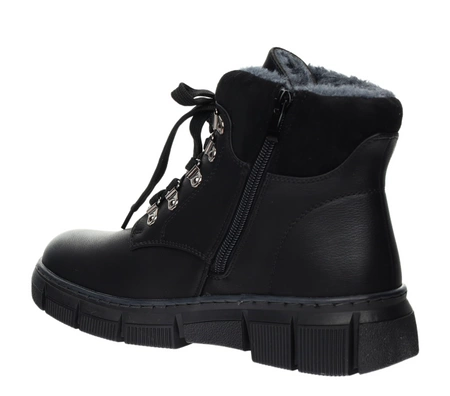 Czarne buty zimowe damskie trzewiki ocieplane