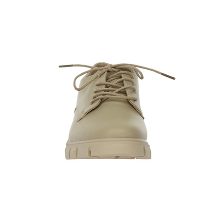 Beżowe eleganckie półbuty sznurowane derby wizytowe od Daszyński