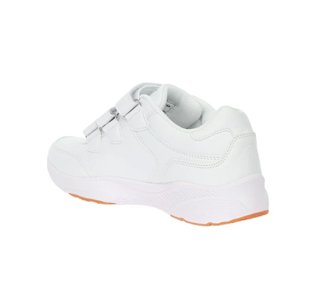 Białe adidasy damskie na rzepy z profilowaną, miękka wkładką American Club