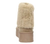 Beżowe zamszowe botki EMU ozdobione futerkiem wokół kostki ROSJANKI