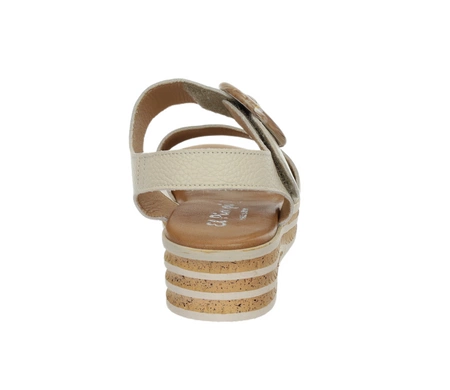 Skórzane sandały damskie na platformie Hiszpańskie El Pimpi