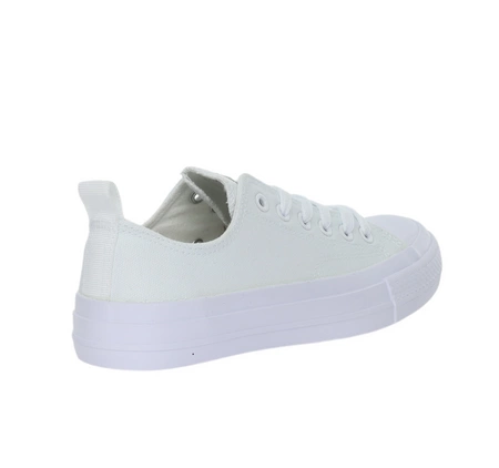 Całe białe trampki damskie na grubej podeszwie American Club