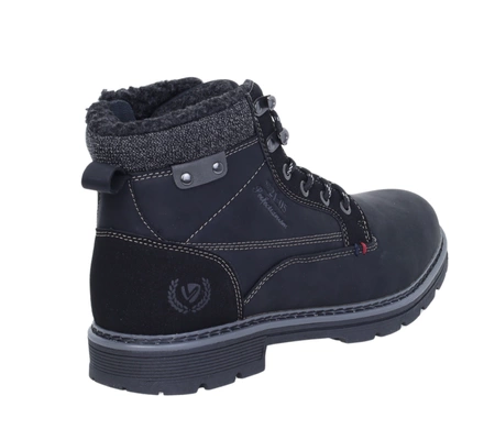 Czarne buty zimowe męskie trapery sznurowane i na zamek ciepłe NEWS