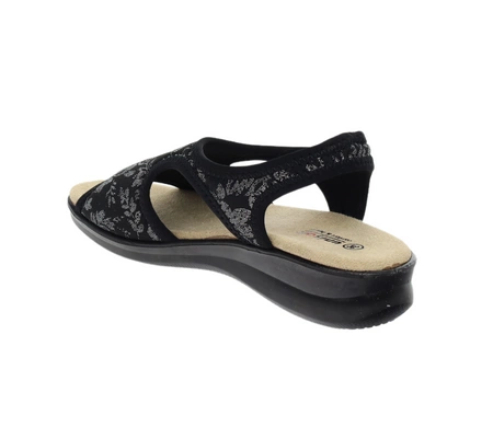 Czarne lekkie sandały damskie płaskie komfortowe wsuwane UNISOFT