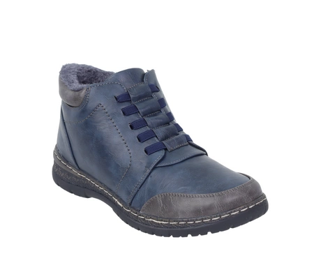 Granatowe trzewiki damskie ciepłe botki komfortowe Rozmiarówka ZANIŻONA