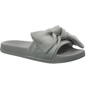 Szare klapki damskie z kokardą Haver