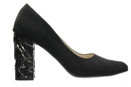 Buty damskie na obcasie zamszowe Azali - Polski Produkt