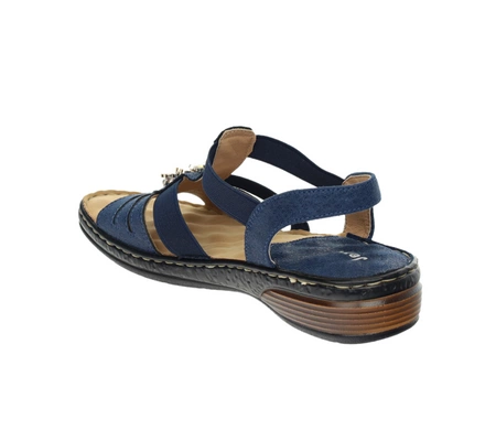 Granatowe komfortowe sandały damskie wsuwane szyte Jezzi
