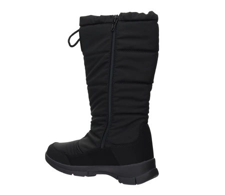 Czarne wysokie śniegowce damskie na zamek ze ściągaczem American Club