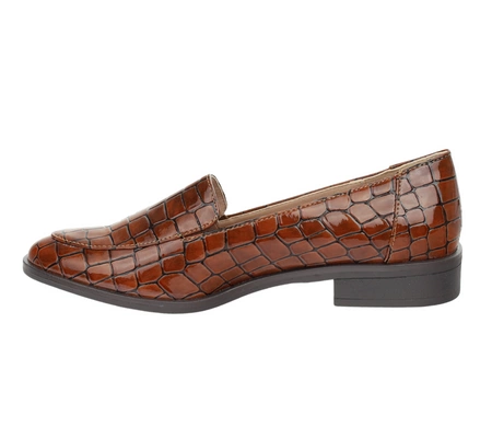 Brązowe lakierowane loafersy mokasyny eleganckie Jezzi
