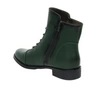 Ciemnozielone botki damskie na płaskim obcasie ocieplane klasyczne Jezzi