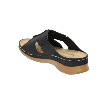 Czarne klapki damskie komfortowej na grubszej podeszwie lekkie Jezzi