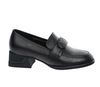 Czarne skórzane buty damskie eleganckie garniturowe loafersy Gino Fabiani
