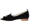 Czarne eleganckie baleriny z odkrytymi palcami od Azali