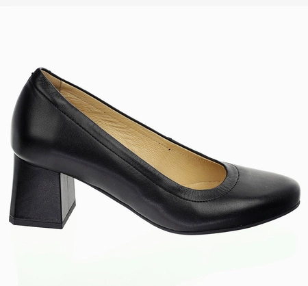 Czarne komfortowe czółenka na obcasie Gino Fabiani