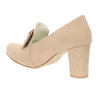Eleganckie beżowe czółenka na grubym obcasie Dalia- Produkt Polski