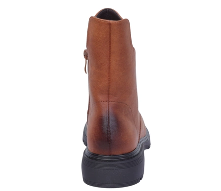 Brązowe botki damskie płaskie eleganckie i wygodne Jezzi