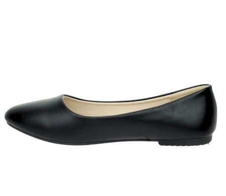 Czarne baleriny damskie z eko skóry miękkie Jezzi