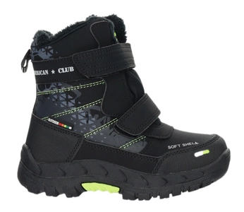 Wysokie buty zimowe chłopięce na rzepy SOFTSHELL American Club