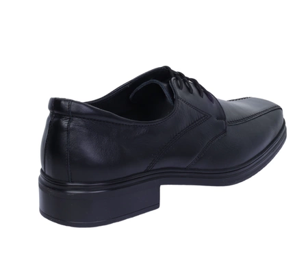 Czarne skórzane buty garniturowe kościelne męskie komfortowe Łukbut