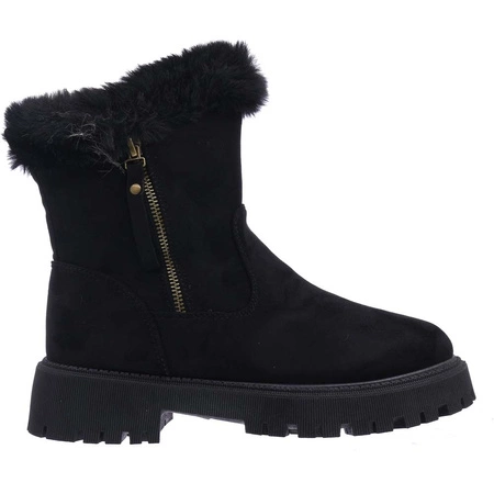 Czarne śniegowce damskie botki płaskie emu Jezzi