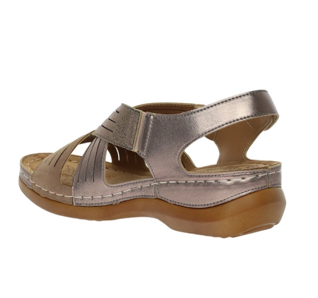 Brązowe sandały damskie komfortowe na grubej lekkiej podeszwie Jezzi