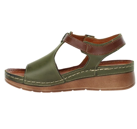 Skórzane sandały damskie płaskie na co dzień Polskie Gino Fabiani