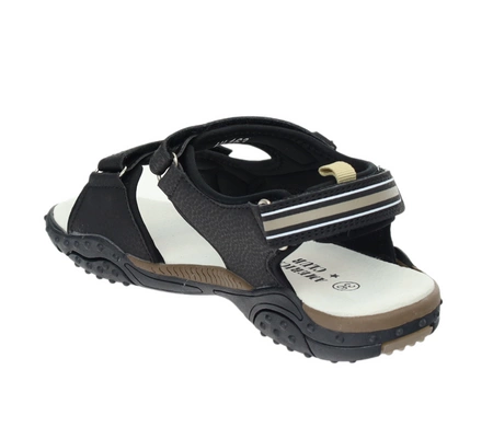 Sandały chłopięce na rzepy sportowe ze skórzaną wkładką American Club