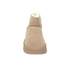 Beżowe botki damskie śniegowce EMY ze skóry naturalnej