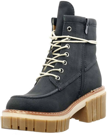 Granatowe traperki botki ocieplane Jezzi 22BT35-5044