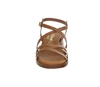 Brązowe hiszpańskie sandały damskie na płaskim obcasie  na cienkich pasaczkach El Pimpi