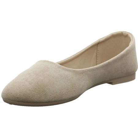 Damskie balerinki beżowe zamszowe Jezzi