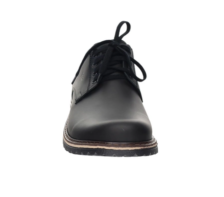 Czarne skórzane półbuty męskie derby POLBUT