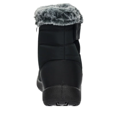 Czarne ciepłe i eleganckie śniegowce damskie buty termiczne wodoodporne Jezzi