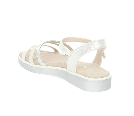 Białe sandały dziecięce dla dziewczynki na grubej podeszwie MissE